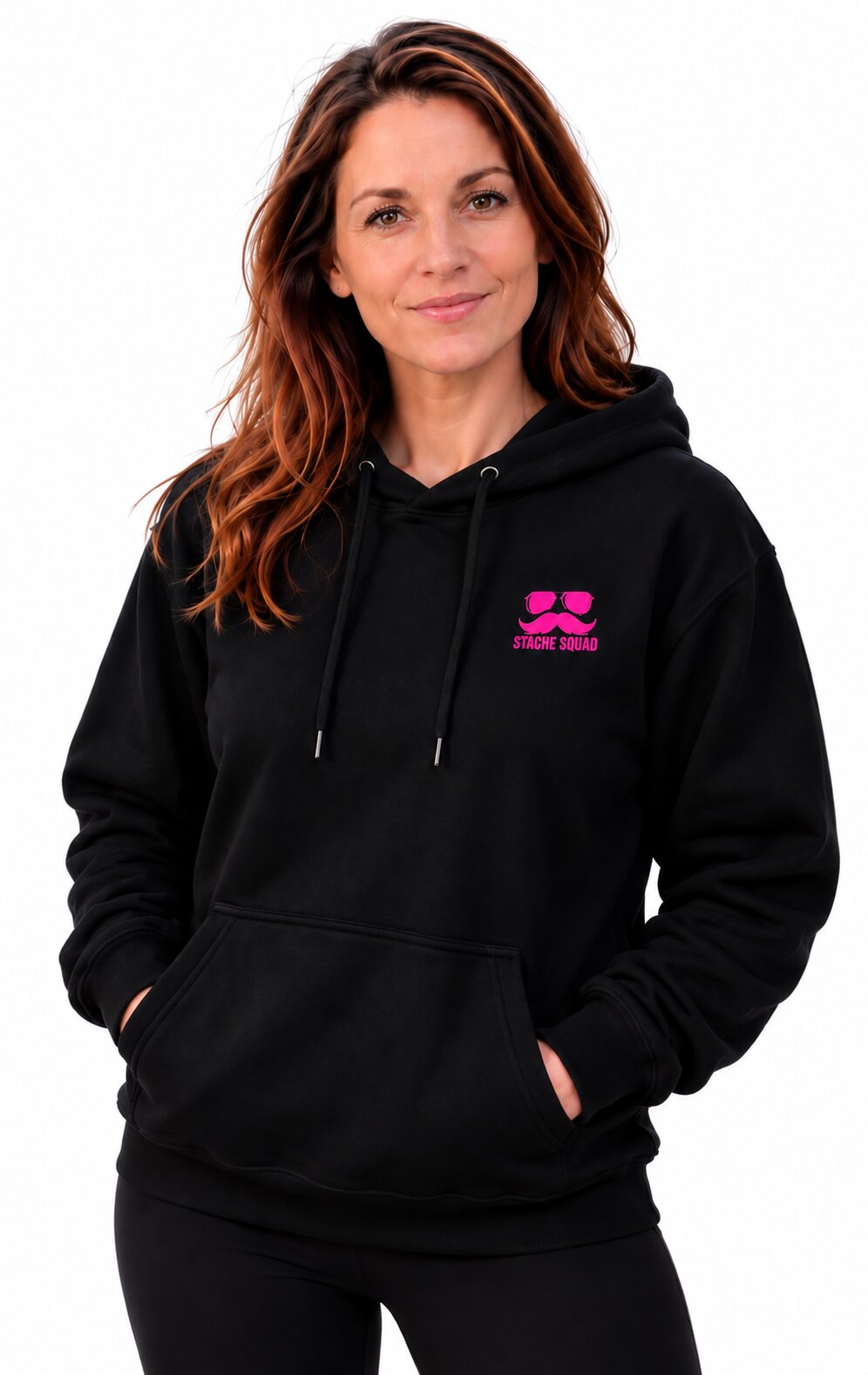 Stache Squad Pink Stache Hoodie, worn